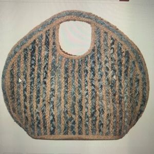 🌻🌻Summer Straw & Denim Blue Woven Tote by ANTIK KRAFT-NWOT.